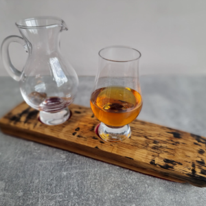 Loch Lomond Oak Whisky Flight Taster Board Paddle Barrel Stave, Glencairn Glass Option