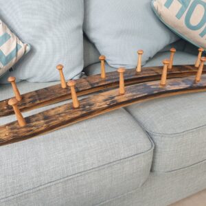 Reclaimed Oak Whisky Barrel Stave Coat Hanger Shaker Peg Rail Coat Rack