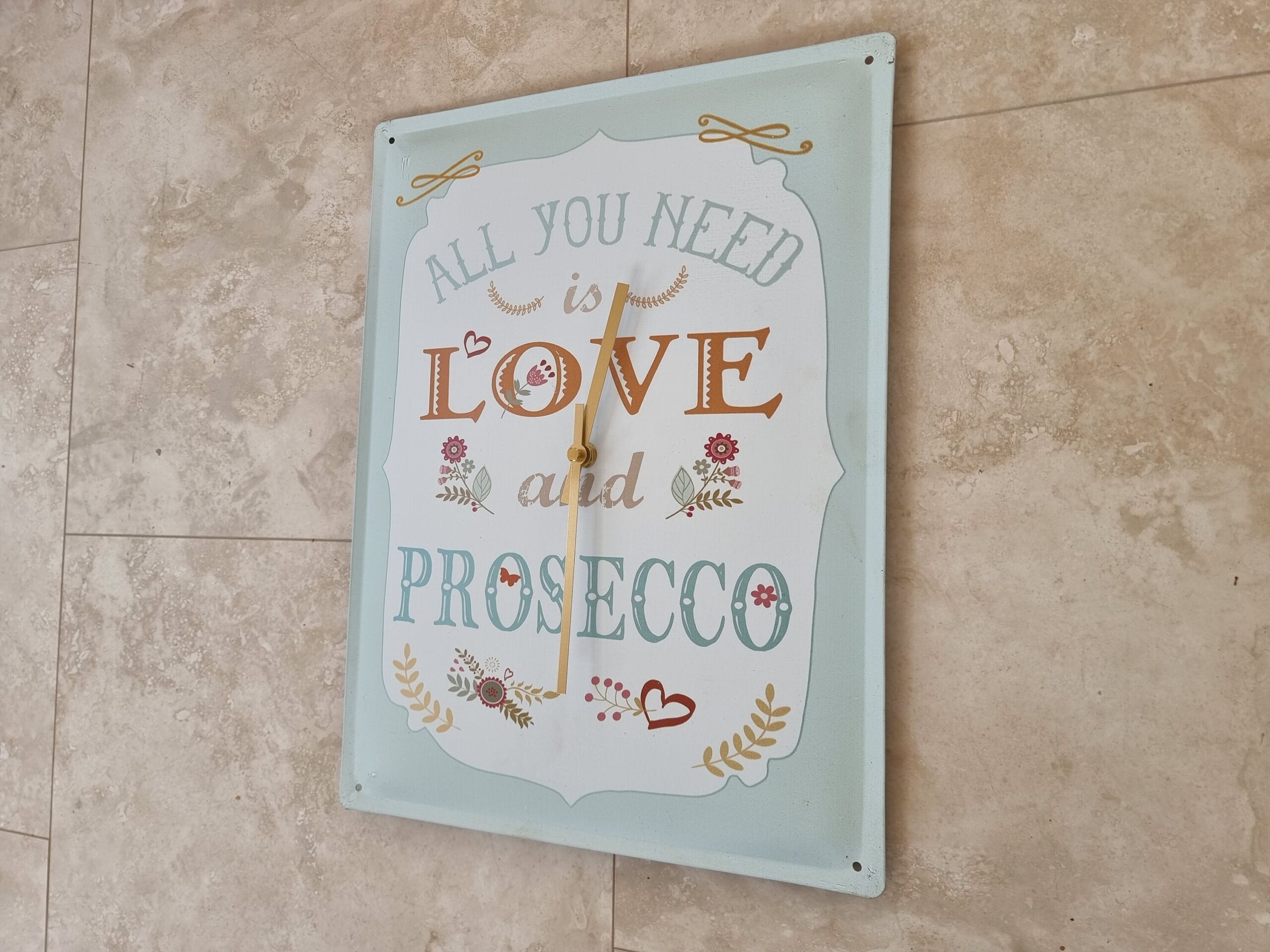 Prosecco Love Tin Wall Clock: Retro Kitchen Decor - Image 4
