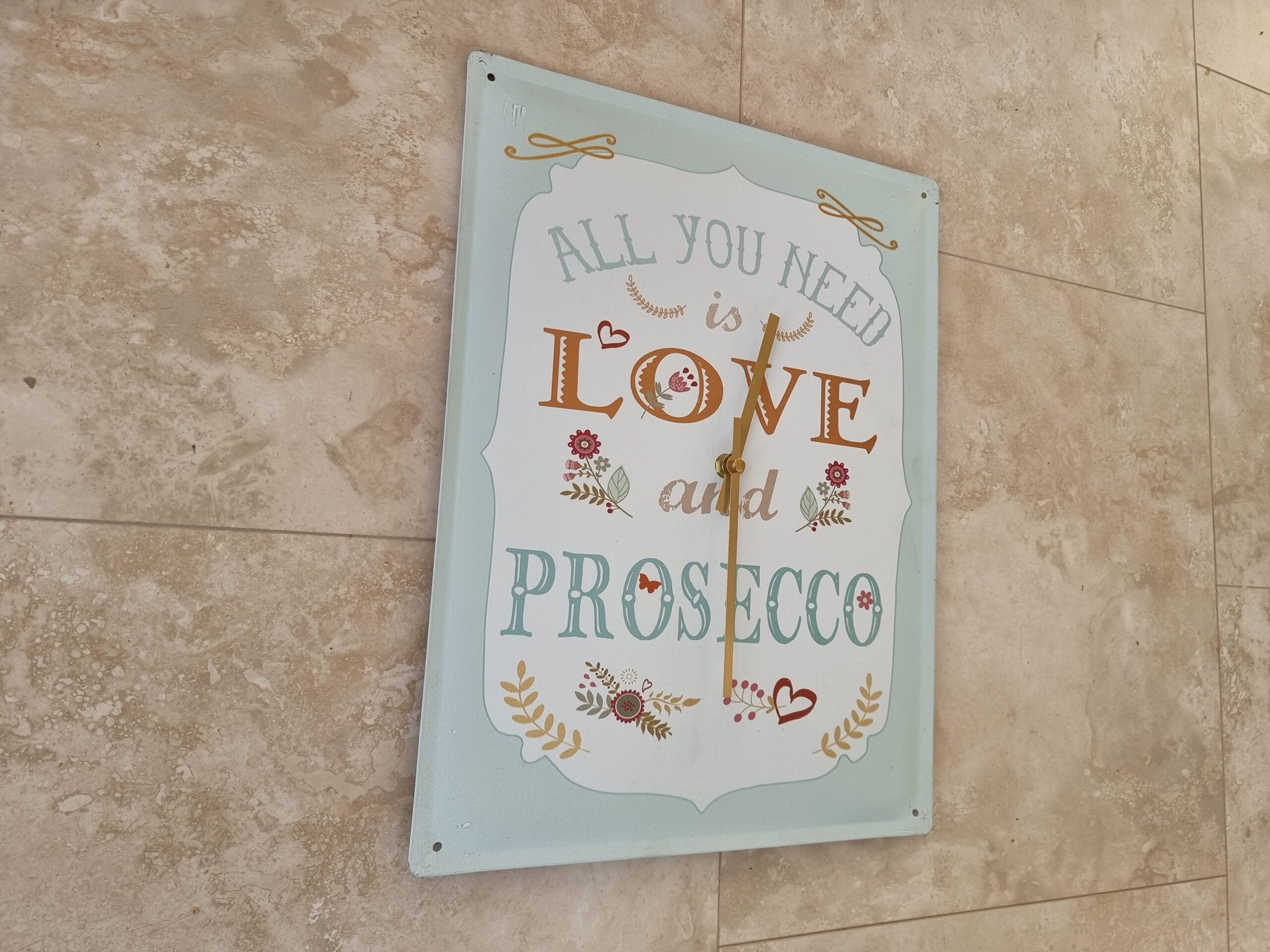 Prosecco Love Tin Wall Clock: Retro Kitchen Decor - Image 3