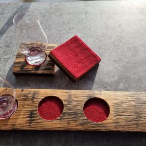 Loch Lomond Oak Whisky Barrel Stave Flight Paddle Taster Glencairn Glass