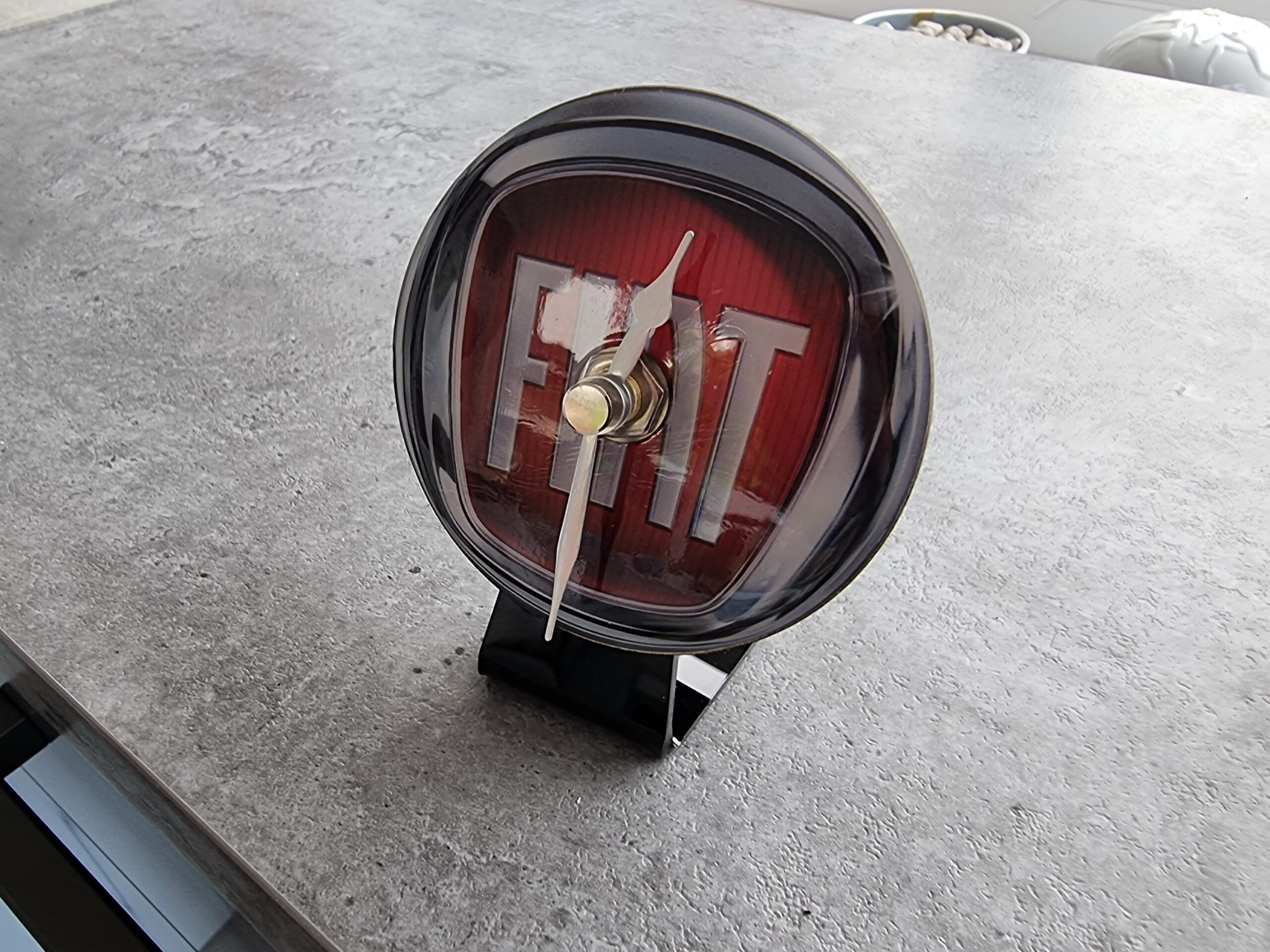 Volvo Ferrari Fiat Table Desk Top Car Badge Clock & Stand Quartz Fathers Day Gift Owners Club - Image 2