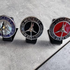 Handmade Mercedes Benz Car Badge Desk Clock: 72mm Quartz Movement