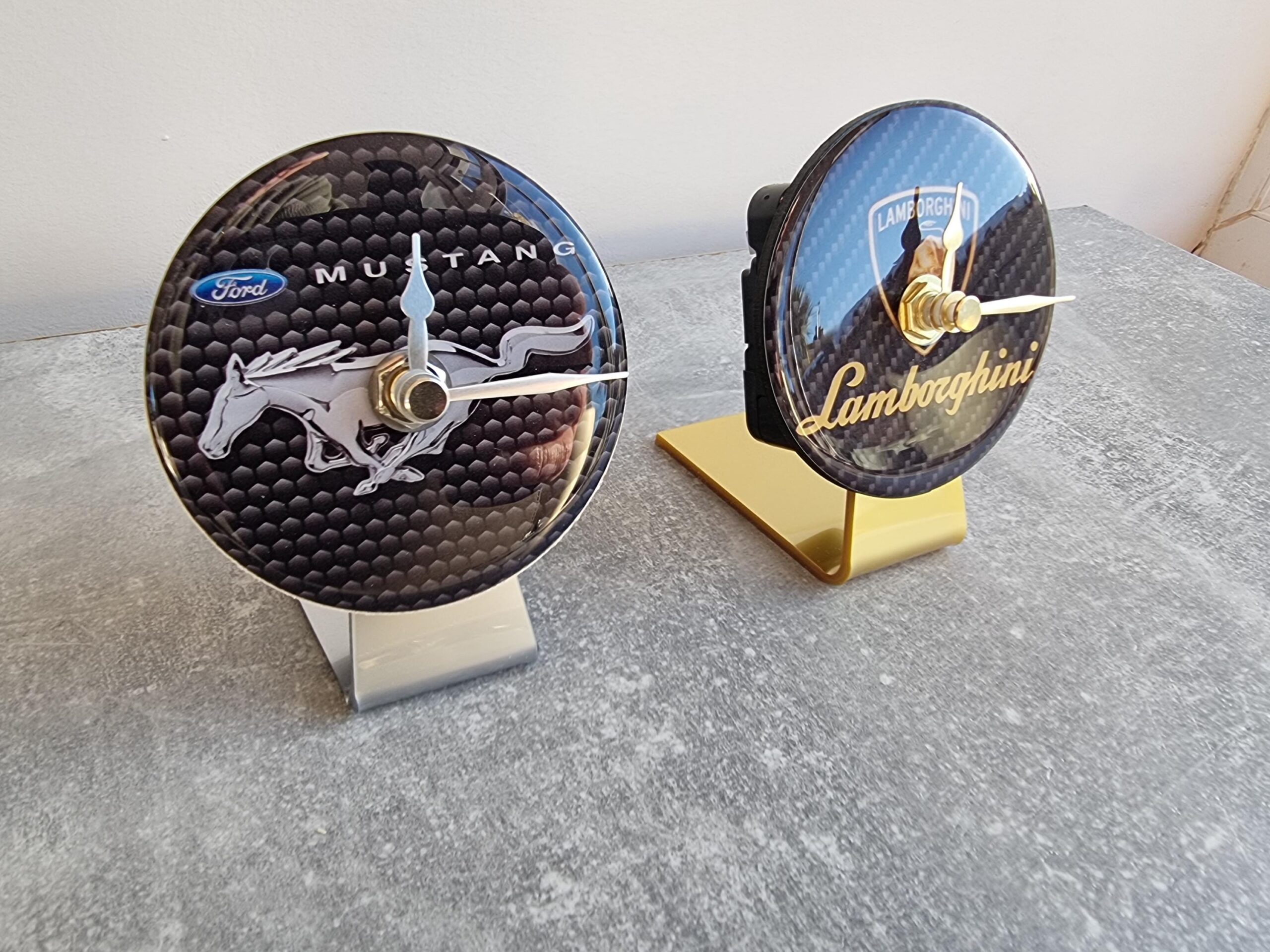 Lamborghini / Ford Mustang Badge Clock Handmade Car Enthusiast Christmas Gift - Image 2