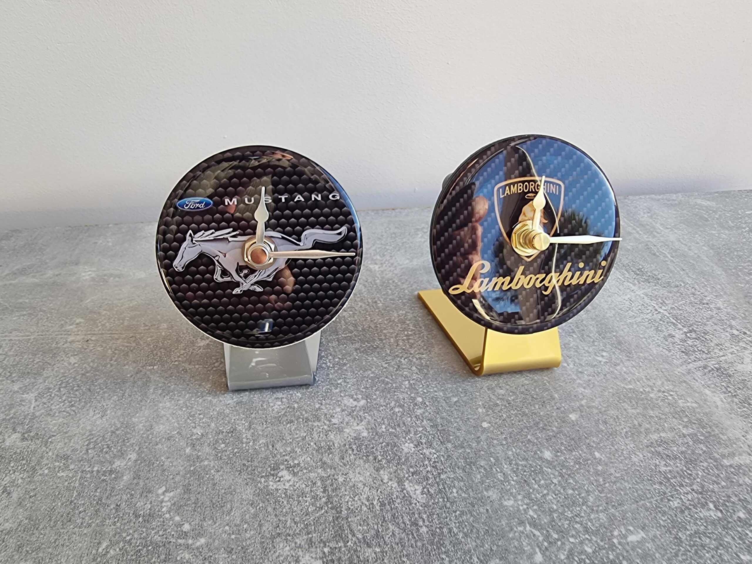 Lamborghini / Ford Mustang Badge Clock Handmade Car Enthusiast Christmas Gift - Image 3