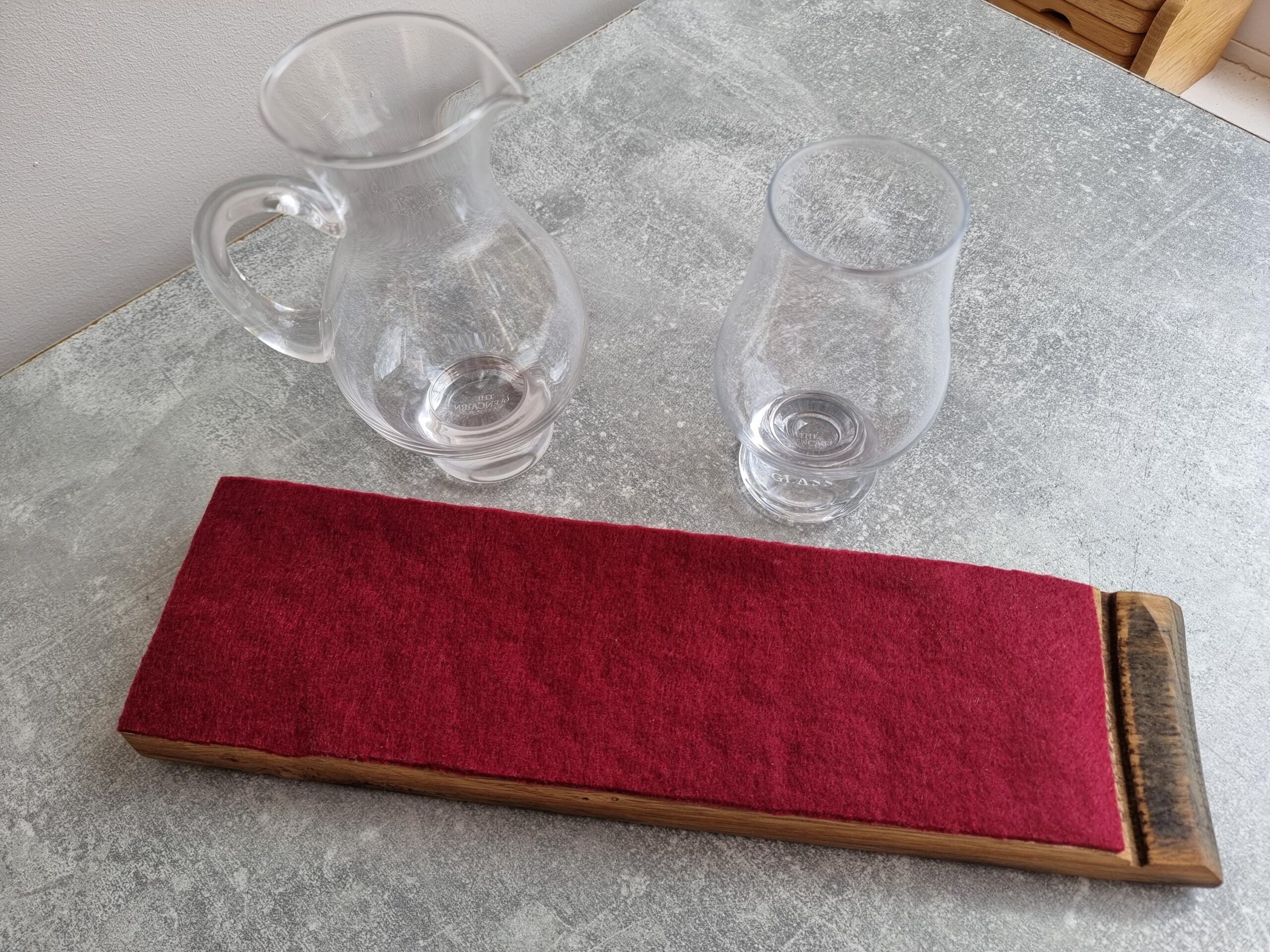 Loch Lomond Oak Whisky Flight Taster Board Paddle Barrel Stave, Glencairn Glass Option - Image 5