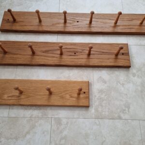 Handcrafted Solid Oak Peg Coat Hanger Rack Shaker Peg Style Hook