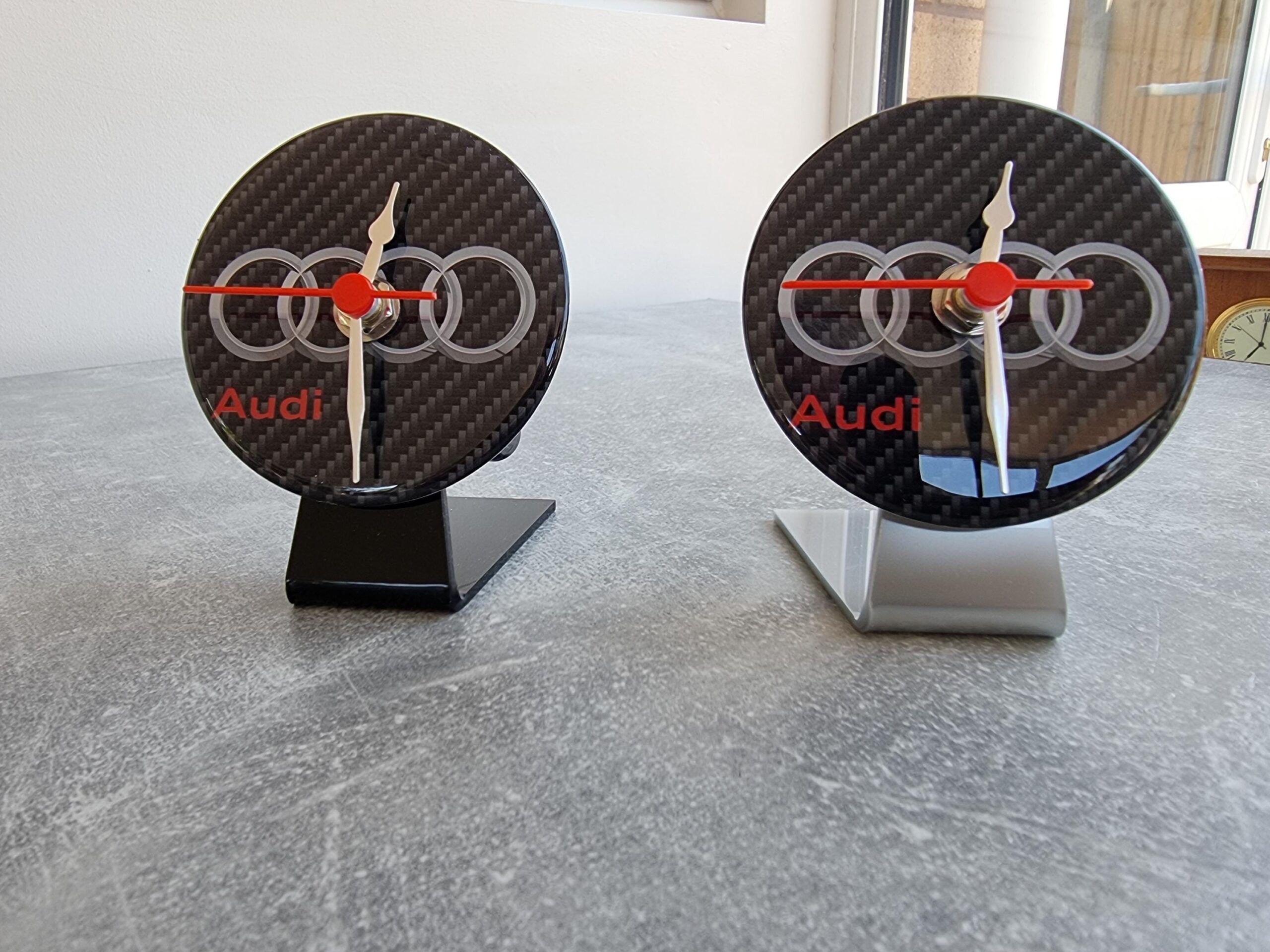 Audi Emblem Desk Table Top Clock Car 82mm Badge Germanys Finest Owners Club Gift - Image 2