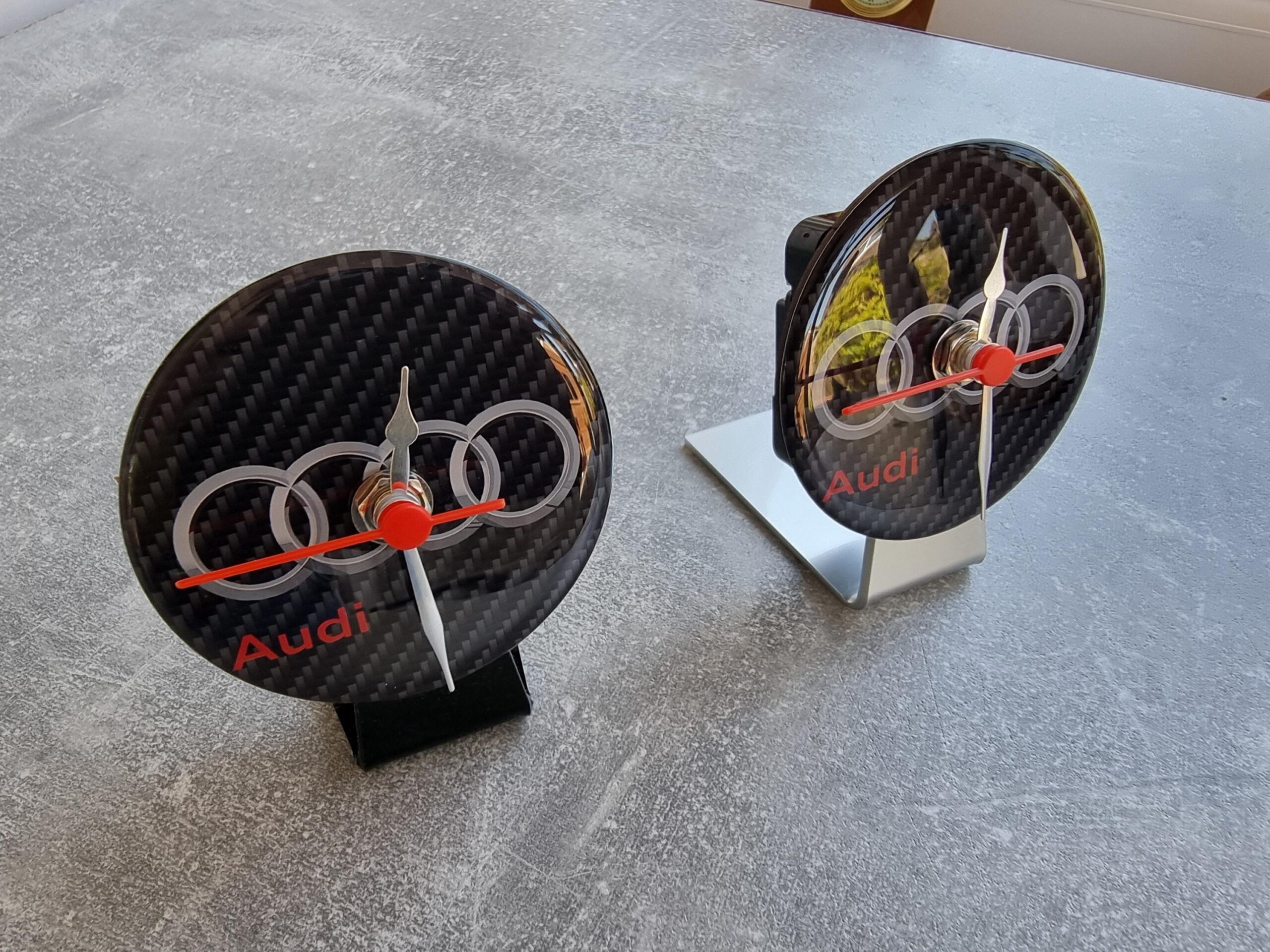 Audi Emblem Desk Table Top Clock Car 82mm Badge Germanys Finest Owners Club Gift - Image 3