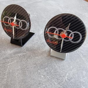 Audi Emblem Desk Table Top Clock Car 82mm Badge Germanys Finest Owners Club Gift