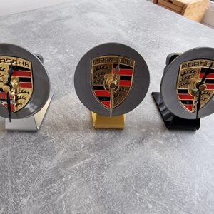 Porsche Car Badge Table Desk Top Clock 76mm Emblem Stuttgart Finest Christmas Gift Owners Club