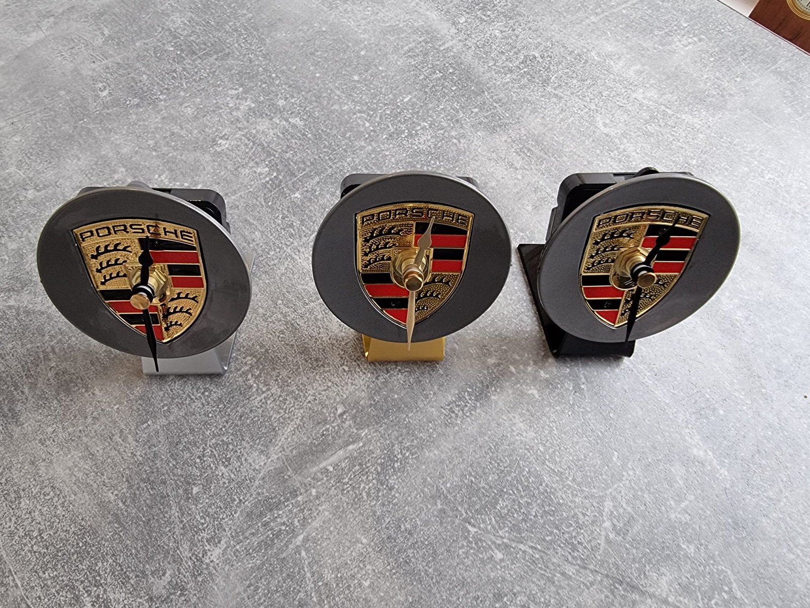 Porsche Car Badge Table Desk Top Clock 76mm Emblem Stuttgart Finest Christmas Gift Owners Club - Image 2